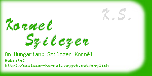 kornel szilczer business card